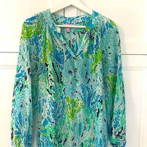 Lily Pulitzer Elsa silk blouse size M